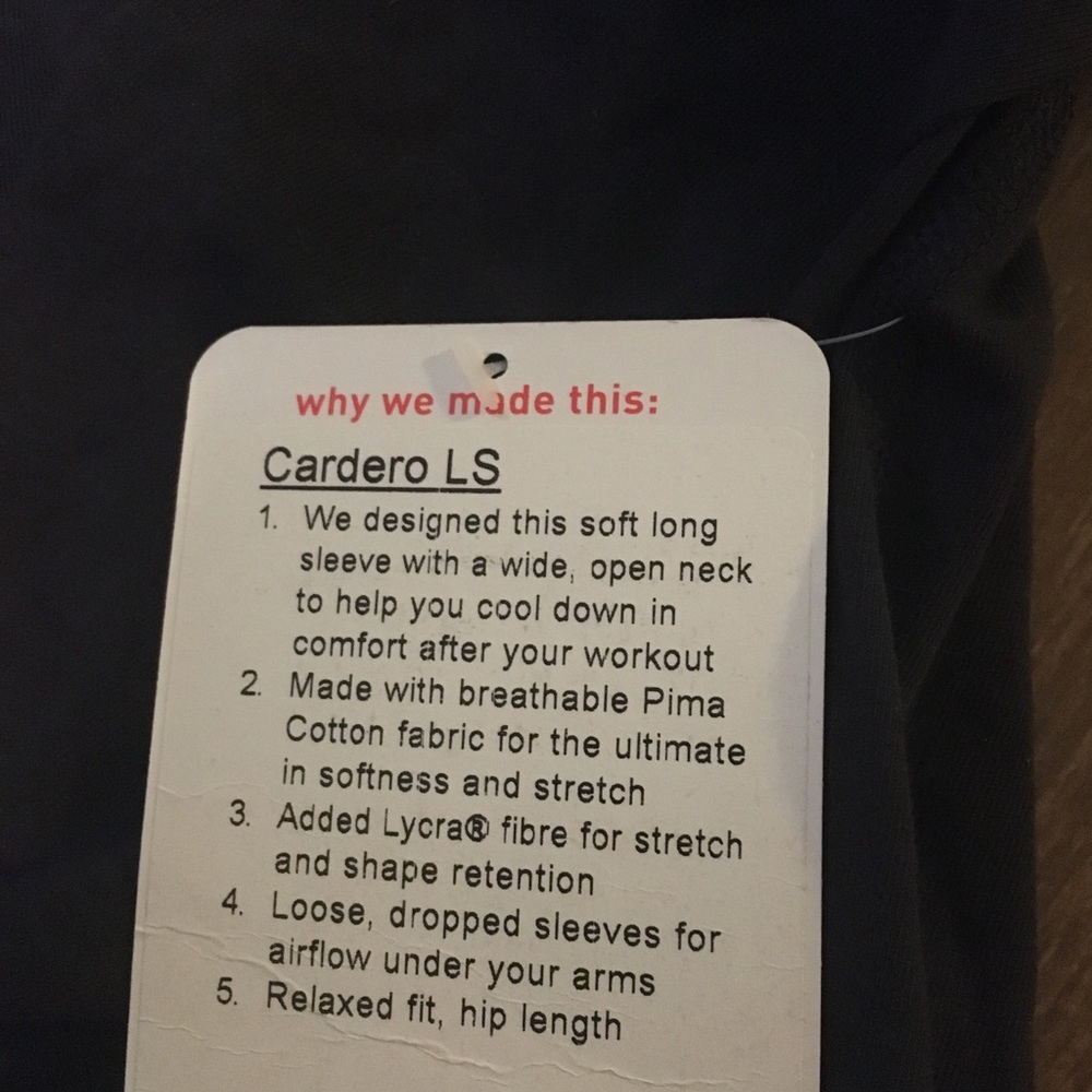 Lululemon Cadero LS NWT